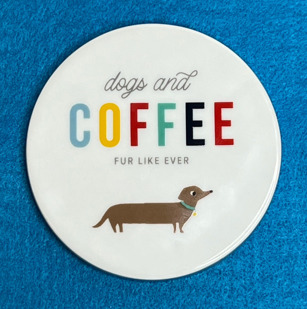 "Dogs and Coffee" Ceramic Coaster - Shop NAVC