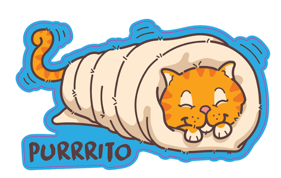 "Purrrito" Sticker - Shop NAVC