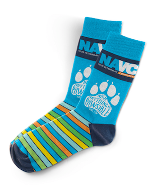 NAVC Socks -"Blue Anything is Pawsible"
